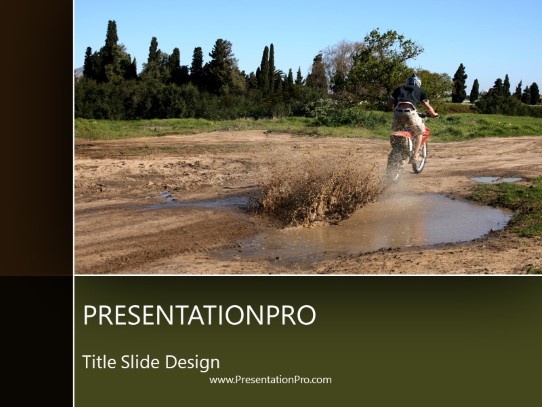 Dirtbike Action PowerPoint Template title slide design