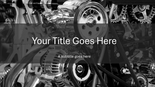 Engine Tuning Widescreen PowerPoint Template title slide design