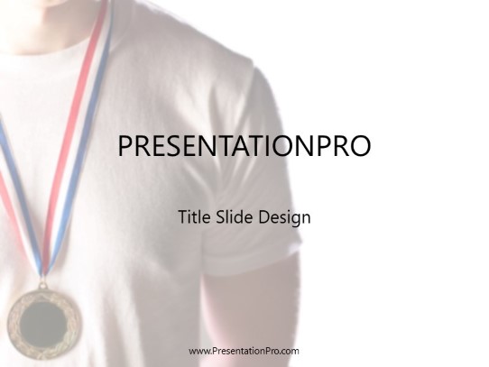 Gold Medal PowerPoint Template title slide design