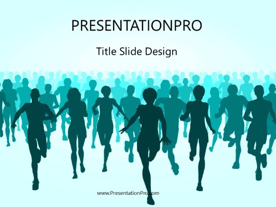 Marathon Teal PowerPoint Template title slide design