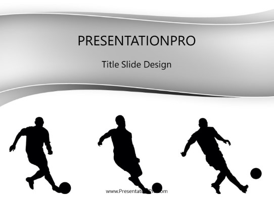 Soccer Stunts Gray PowerPoint Template title slide design