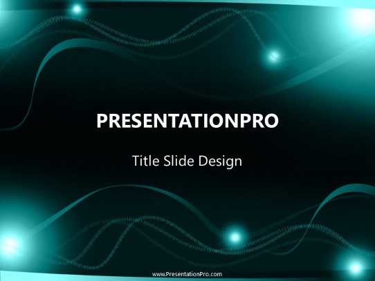 Circuit Wave Teal PowerPoint Template title slide design