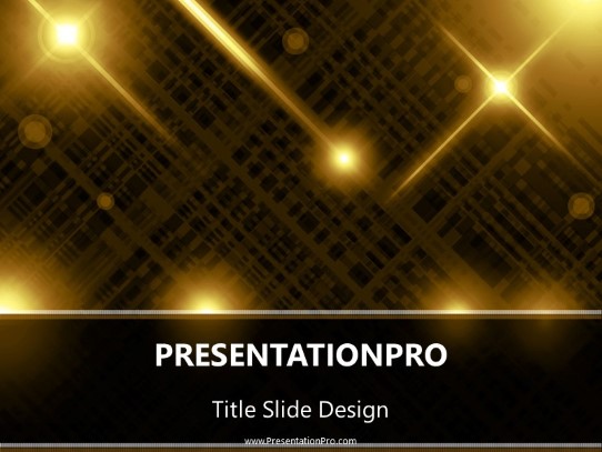 Circuitry Info Gold PowerPoint Template title slide design