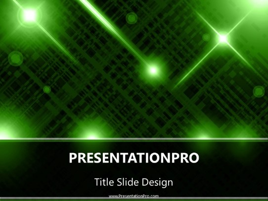 Circuitry Info Green PowerPoint Template title slide design