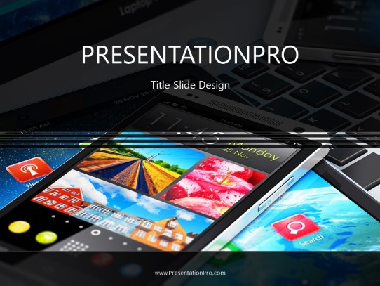 Compatible Devices PowerPoint Template title slide design