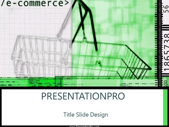 Ecommerce01 Green PowerPoint Template title slide design
