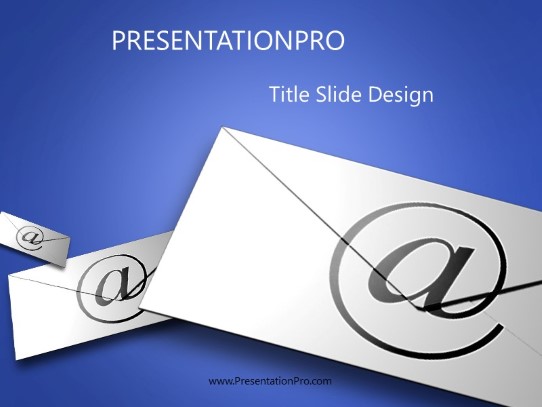 Email It Blue PowerPoint Template title slide design