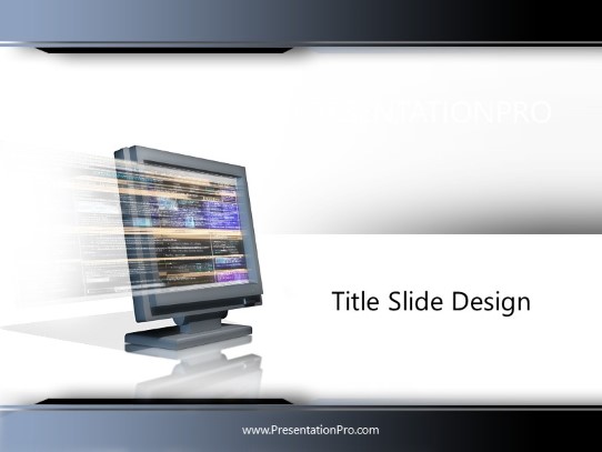 Flat Monitor PowerPoint Template title slide design