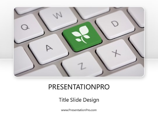 Green Technology PowerPoint Template title slide design