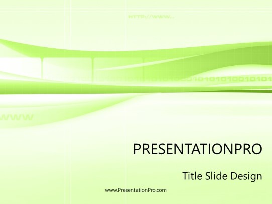 Internet Abstract Green PowerPoint Template title slide design