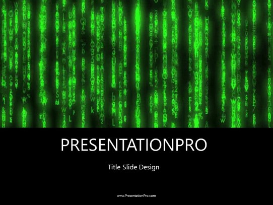 Matrix Rain PowerPoint Template title slide design