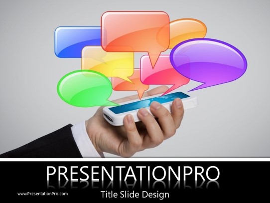 Mobile Callouts PowerPoint Template title slide design