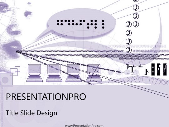 Online03 Purple PowerPoint Template title slide design