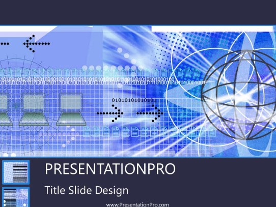 Online05 Blue PowerPoint Template title slide design