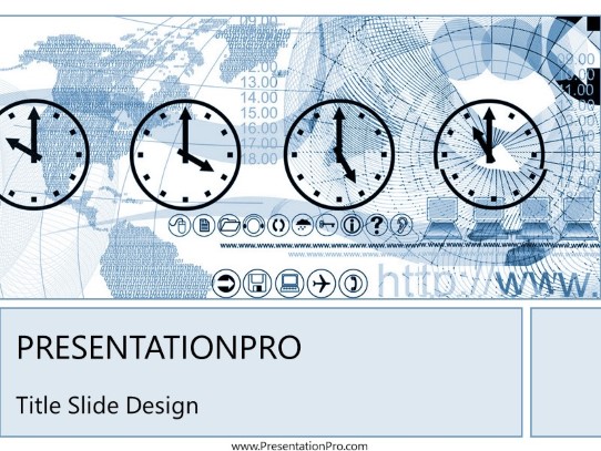 Online09 Blue PowerPoint Template title slide design