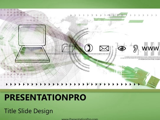 Online12 Green PowerPoint Template title slide design