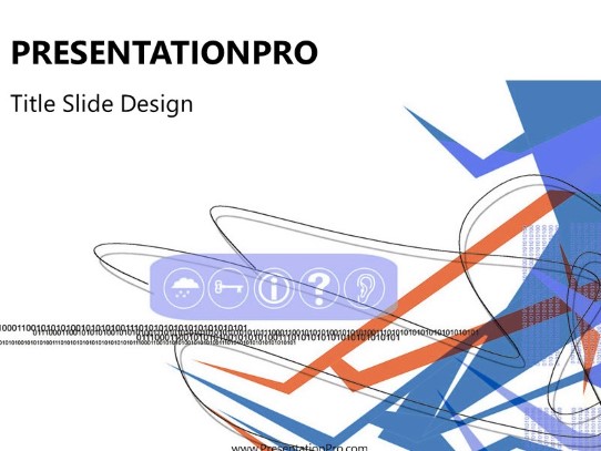 Online13 Blue PowerPoint Template title slide design