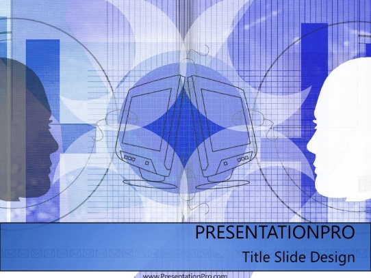 Online23 Blue PowerPoint Template title slide design