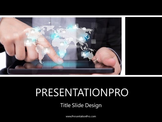Touch Screen World PowerPoint Template title slide design