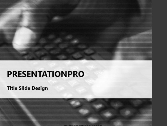 Typing Grey PowerPoint Template title slide design