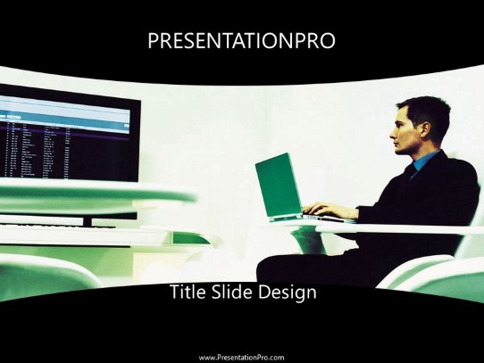 Wide Screen02 Black PowerPoint Template title slide design