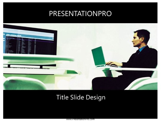 Wide Screen Black PowerPoint Template title slide design