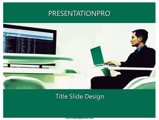 Wide Screen Green PowerPoint Template title slide design