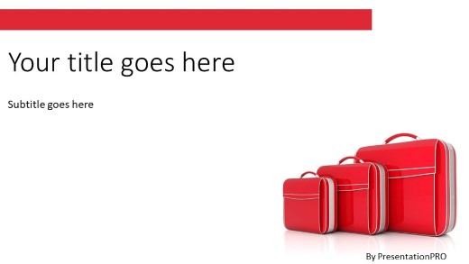 Red Suitcase Widescreen PowerPoint Template title slide design
