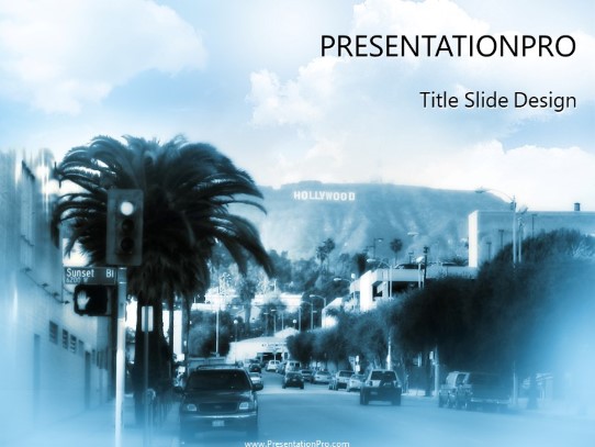 Sunset Blvd PowerPoint Template title slide design
