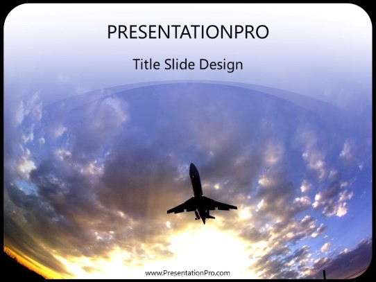 Airport Landing PowerPoint Template title slide design