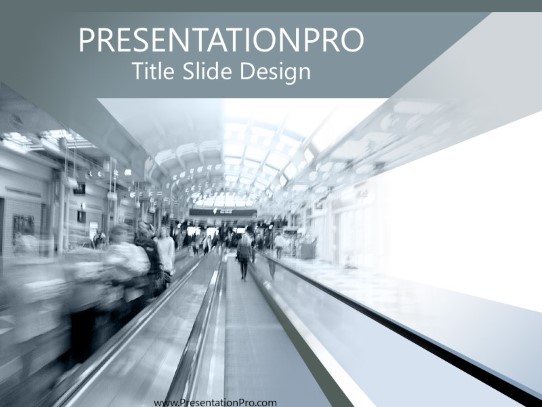 Escalator PowerPoint Template title slide design