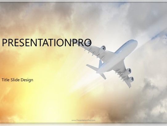 Flight In Clouds PowerPoint Template title slide design