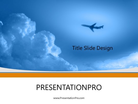 High Altitude Orange PowerPoint Template title slide design
