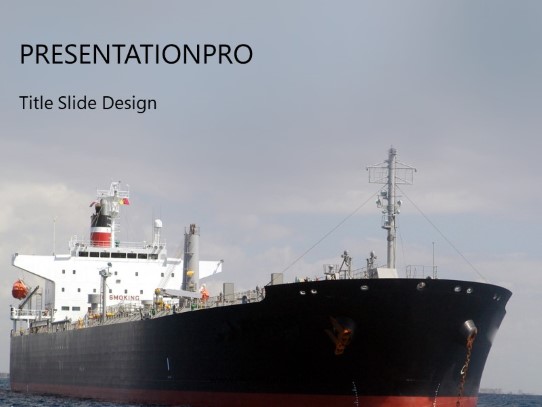 Oil Tanker PowerPoint Template title slide design