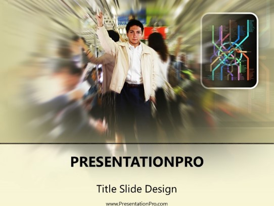 Subway Commute PowerPoint Template title slide design