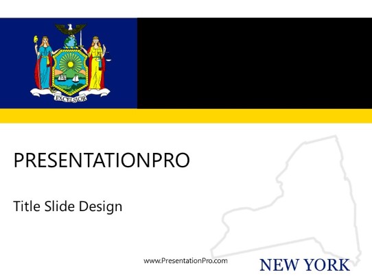 New York State PowerPoint Template title slide design