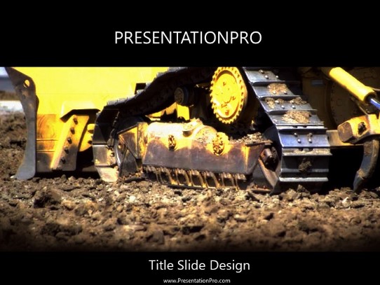 Yellow Dozer PowerPoint Template title slide design