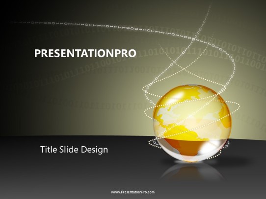 Bin Globe Orange PowerPoint Template title slide design