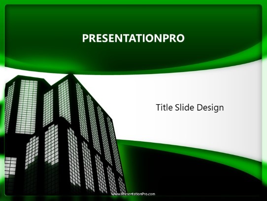 Building Green PowerPoint Template title slide design