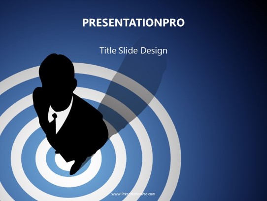 Bullseye Blue PowerPoint Template title slide design