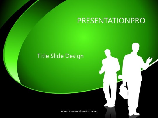 Business 09 Green PowerPoint Template title slide design