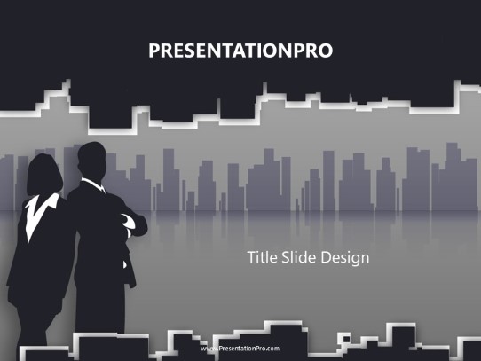 Cubist Gray PowerPoint Template title slide design