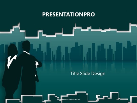 Cubist Teal PowerPoint Template title slide design