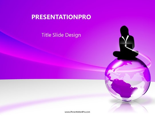 Globe Purple PowerPoint Template title slide design