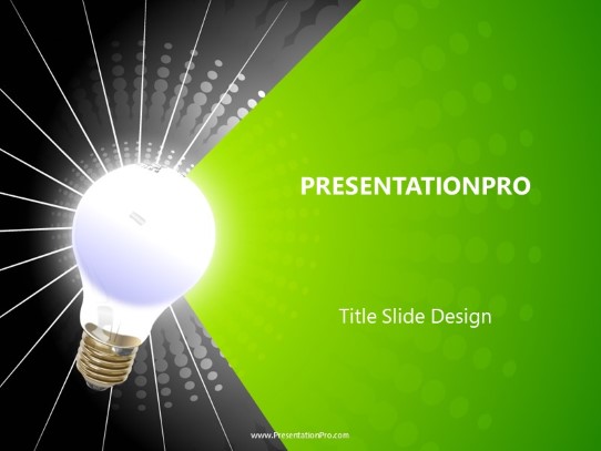 Radial Lime PowerPoint Template title slide design