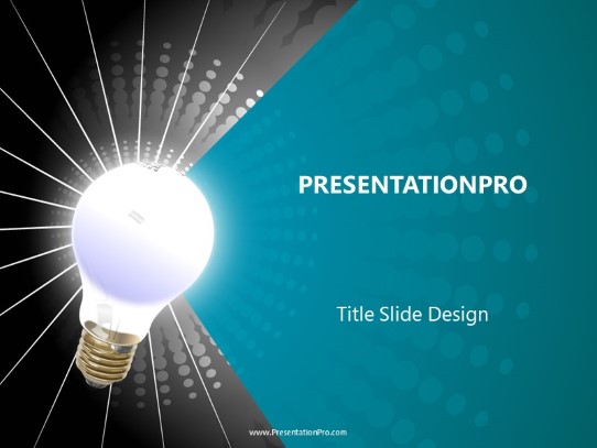Radial Teal PowerPoint Template title slide design
