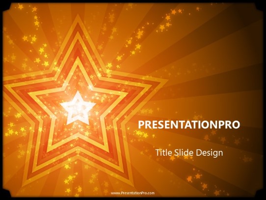 Stars Orange PowerPoint Template title slide design