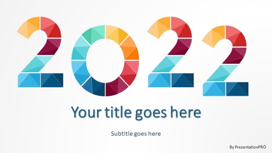 2022 Color Tiles Widescreen PowerPoint Template title slide design