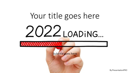 2022 Loading Widescreen PowerPoint Template title slide design