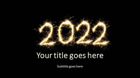 2022 Sparklers Widescreen PowerPoint Template title slide design